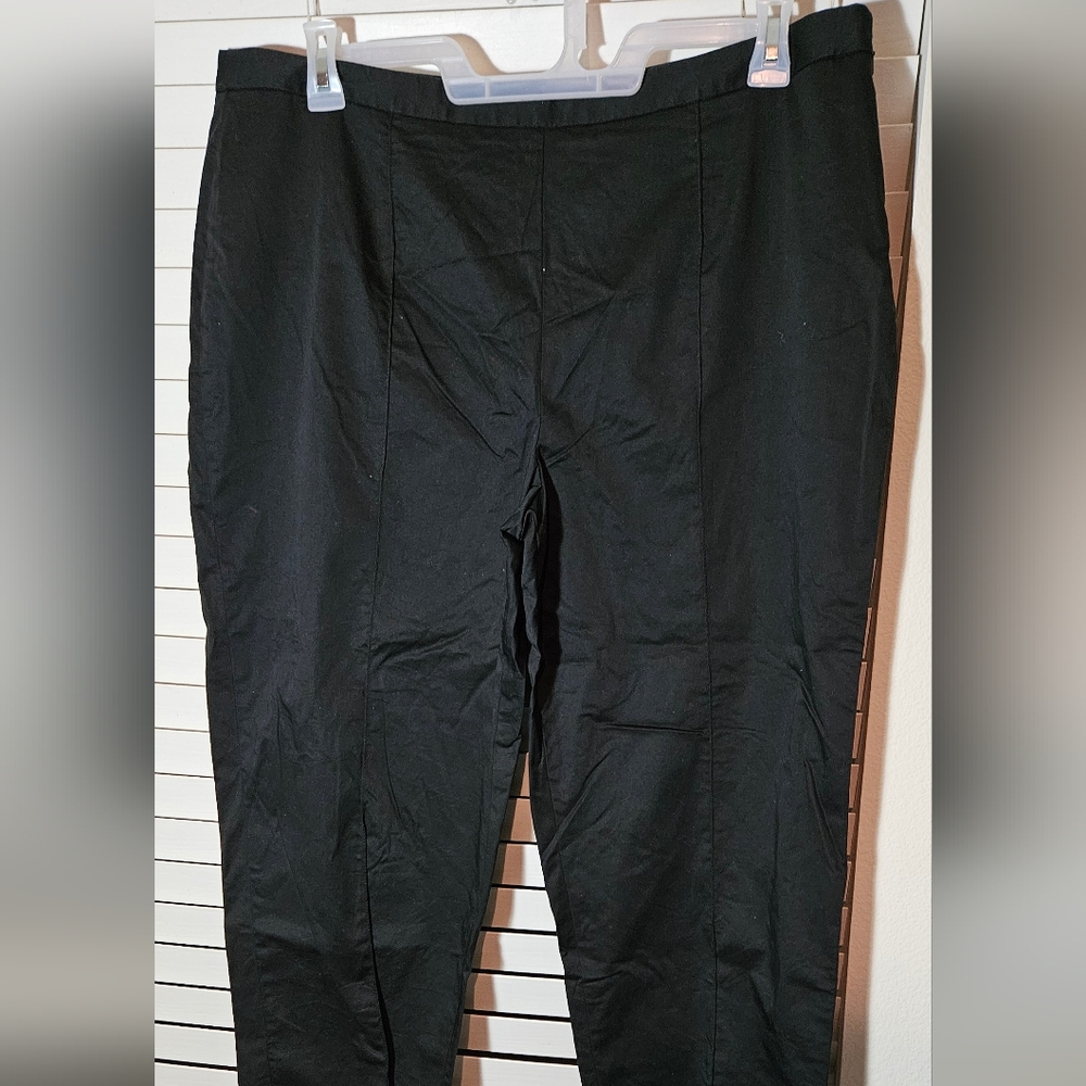 Talbots Side Zip Flat Front Black Pants